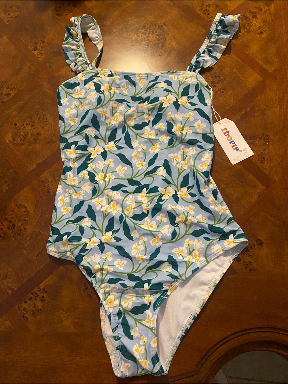 NWT- Floral Ruffle Matching Wrap - Picture 5 of 11